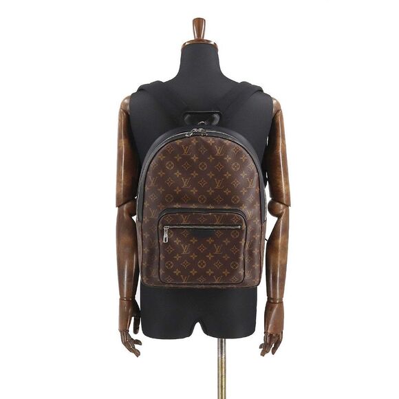 Louis Vuitton Monogram Macassar Josh NV Backpack Rucksack Brown Black - Picture 9 of 9